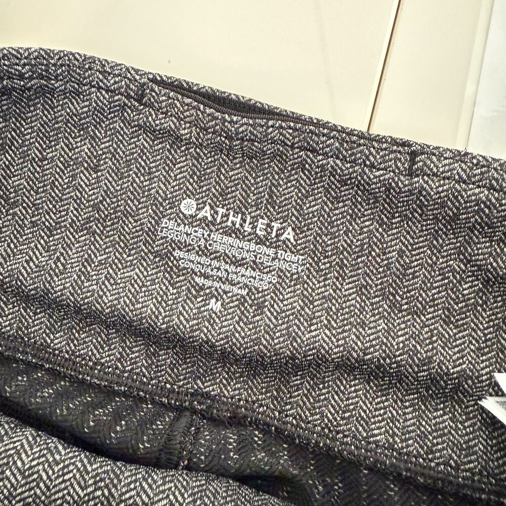 Athleta Delancey Herringbone Tight Leggings Black Gray - M - Picture 6 of 8